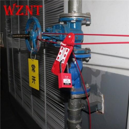 Free shipping Cheap insulated Universal fish type adjustable cable lock valve lock lockout