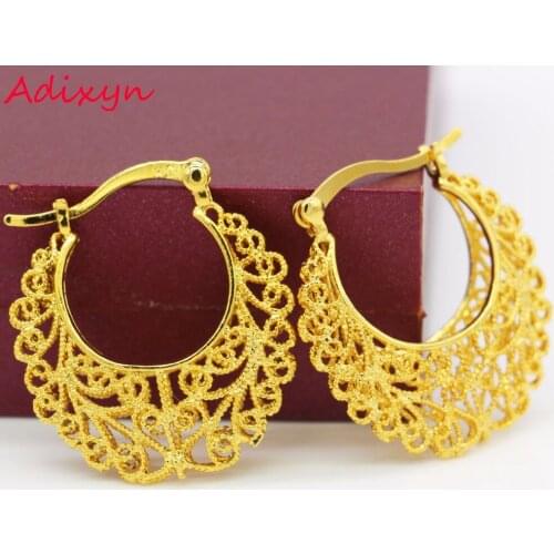 Big Size Ethiopian Gold Earrings Gold Color African/India Women Wedding Earring Jewelry for Girls Gifts
