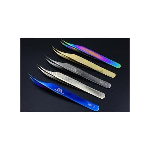 By dhl or ems 20pcs Genunie MCS-15/12 series Rainbow Tweezers False Eyelash Extension Tweezer Stainless Steel Tweezers