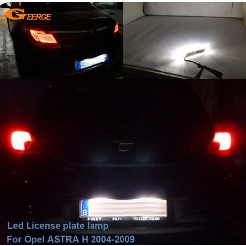 For Opel Vauxhall ASTRA H 2004 2005 2006 2007 2008 2009 Ultra bright Led License plate lamp light No error car Accessories