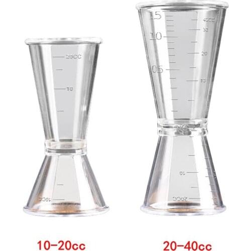 Double Clear Jigger Ounce Cup Plastic Resin Milk Tea Coffee Mixing Oz Scale Measuring Cup Home Bar Applies