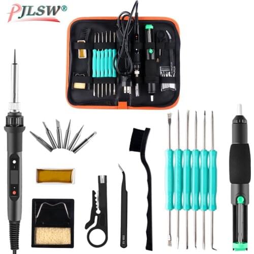 EU US 110V 220V 80W/60W LCD Electric Soldering iron Adjustable Temperature Solder iron With quality soldering Iron Tips and kits