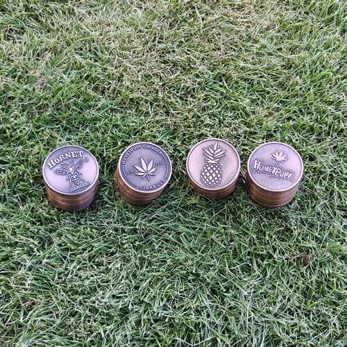 HORNET Metal Engrave Herb Grinder 40MM 4 Pipe Zinc Alloy Mini Tobacco Grinders with Pollen Catcher Pepper Miller Accessories