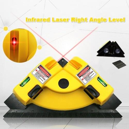 Right Angle Infrared Level, Laser Line Projection Square Level Right Angle 90 Degree Measure Tool, Ceramic Tile Earth Wire Meter