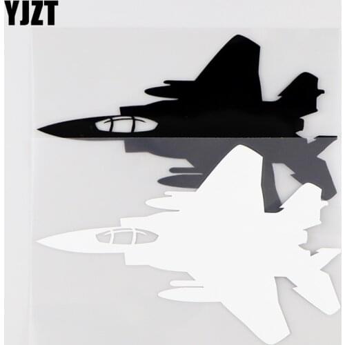 YJZT 15.6X10.2CM Interesting Car Stickers Airplane Fighter Vinyl Decals Car Art Decoration Black / Silver 10A-0035