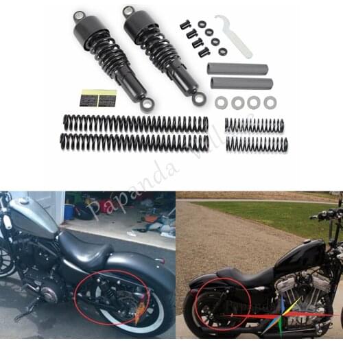 1 Pair Replacement Rear Suspension Kit for Harley Touring FLT FLHT FLTR Road King Glide Rear Shock Absorbers Lowering Slammer