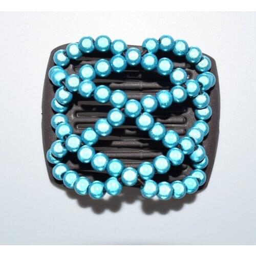 Beautiful blue shining beads small size magic comb 20pcs/lot classical comb Easy to Use easy to use for young&old