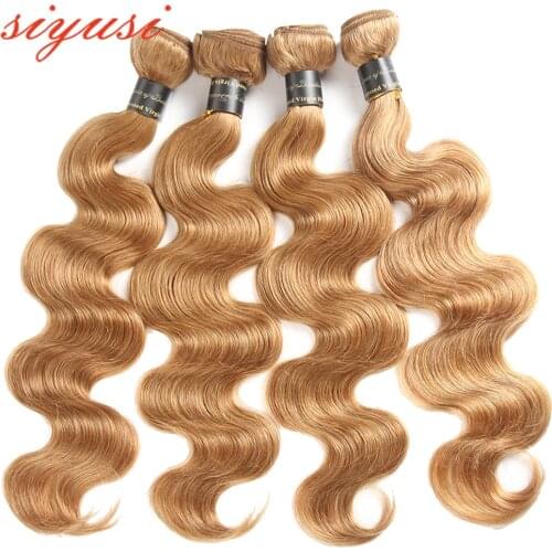 Honey Blonde Bundles Brazilian Hair Weave Bundles Wholesale Body Wave Human Hair Bundles Dye Color #27 Human Hair Extensions