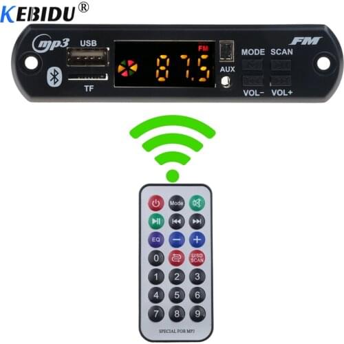 Kebidu Bluetooth 5.0 MP3 Decoder Board 5V 12V Audio Module FM TF Radio Micro USB Power Supply for Car Kit Remote Music Speaker
