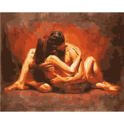 Painting By Number DIY Dropshipping big size Embracing men and women Figure Canvas Room Decoration Art picture Child Gift