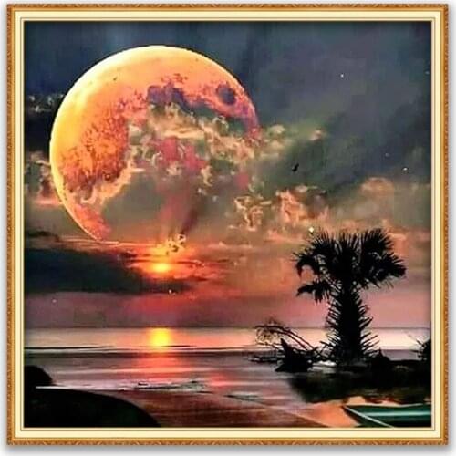 Nature DIY Cross Stitch Embroidery 11CT Kits Craft Needlework Set Printed Canvas Cotton Thread Home Decoration Wholesale On Sale