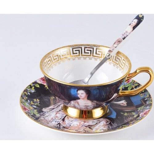 Coffee Cup Set European style small luxury modern bone porcelain British afternoon tea cup set