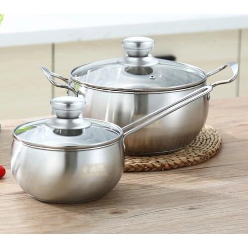 Stainless Steel Cookware Set, Induction Cooker General Korean Style Double Bottom Pot, Gift Set