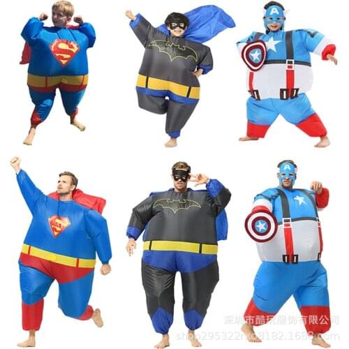 Disney Captain America Bat Fatty Inflatable Costume Holiday Party Parent-child Show Annual Meeting Funny Clothes Props