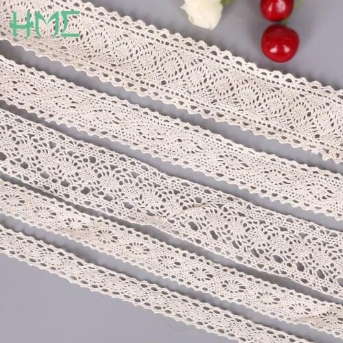 New 5 Yards Ivory Crochet Knitting Cotton Lace Ribbon for DIY Apparel Sewing Handmade Patchwork Scrapbooking Craft Accessories