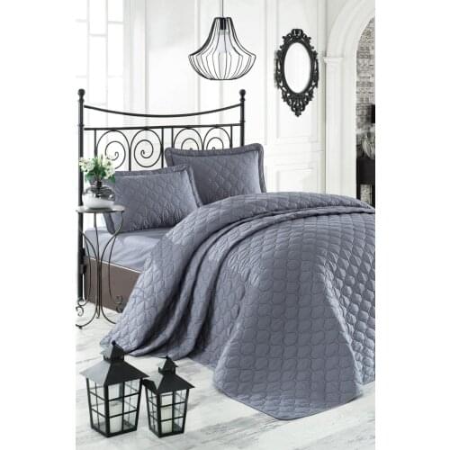 100% turkish cotton bedspread bedding set bedspread and pillow case quilting luxury bed covers bed linen anthracite solid color