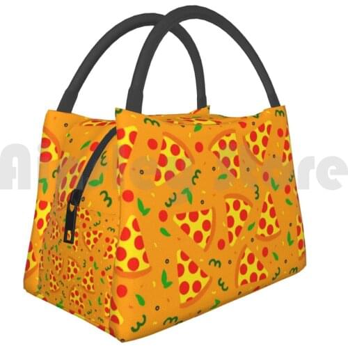Portable Insulation Bag Pizza Pizza Pepperoni Peppers Olives Cheese Bell Peppers Fast Food American Italian
