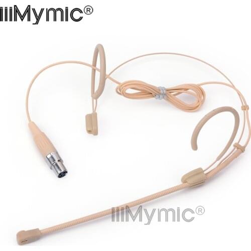 Professional Beige 3-Pin Headset Condenser Microphone Speech Headworn Microfone for AKG Wireless System Mini 3 Pin XLR Mic