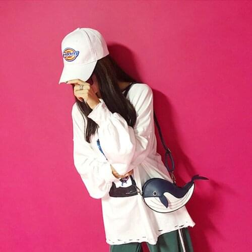 Cute Cartoon Dolphin Design Leather Shoulder Bag Women Lovely Creative Gift Girl Clutch Handbag Animal Crossbody Messenger Bag