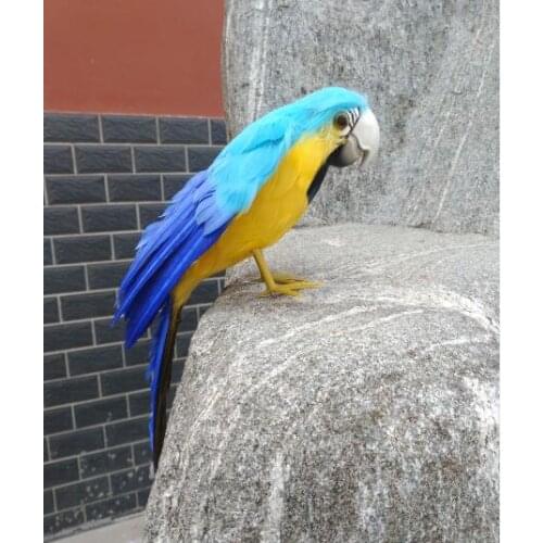 Cute simulation parrot model foam&furs blue bird doll gift about 30cm 1259