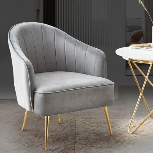 Single sofa chair modern minimalist living room sofa Fresh style furniture armchair skin-friendly flannel Balcony Leisure Sofa