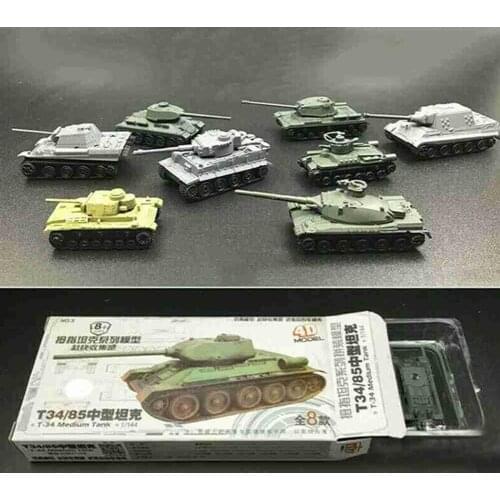 1pc 4D Assembled Tank Model 1:144 Tiger Hunting Tiger Main Battle Tank Thumb Tank Military Model Childrens Toy