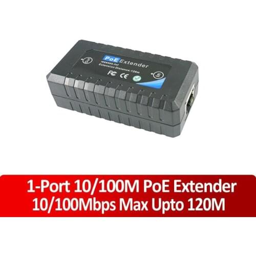 1 Port 10/100M PoE Extender IEEE802.3af For Ethernet Security Systems IP Camera