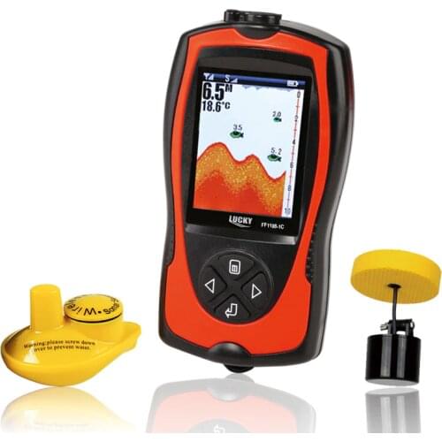 FF1108-1C Russian menu ice fishing finder Color Display Wireless and Wired Fish Finder 2 in 1 Sonar Transducer depth fish finder