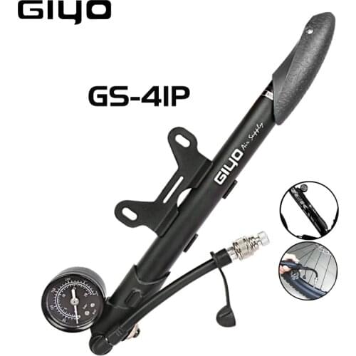 GIYO GS-41P Bicycle Pump Foldable 300psi High-pressure with Lever & Gauge for Fork & Rear Suspension MTB bike PUMP Accessories