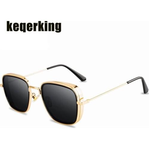 Vintage Steampunk Sunglasses Men Women Brand Designer Tony Stark Iron Man Goggles Retro Windproof Steam Punk Sun Glasses UV400