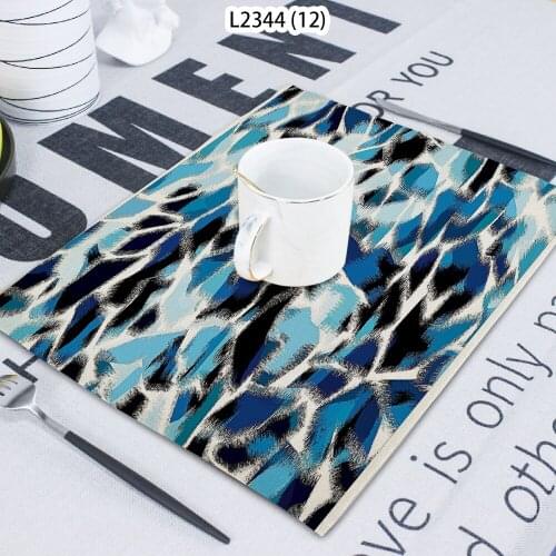 Water Pattern Printed Napkin Cloth Home Table Decoration Table Mat Untersetzer Towel Tea Towel Coaster 42*32 Servilletas Tela