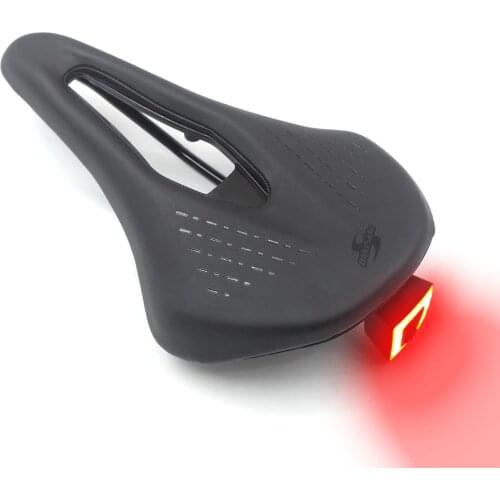 WILDSIDE TT Triathlon Bicycle Saddles with Chargeable Tail Light Men Women for Soft Road Racing Bike Seat Cushion Bicycle Parts