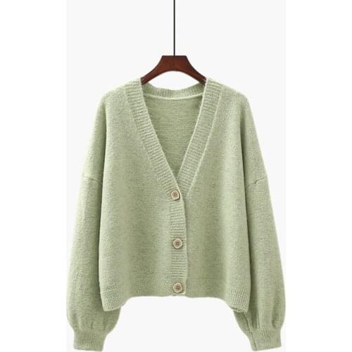 2021 Women Sweater Cardigan Winter Solid Cashmere Top Casual Cardigans Chic Korean Fashion Winter Knit Jacket Sueters Mujer