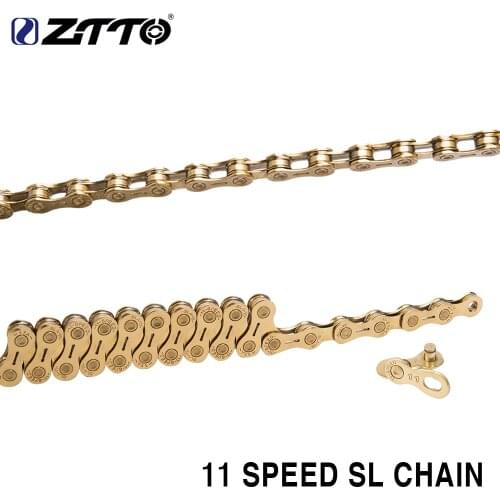 ZTTO 11s SL Golden half hollow Chain 22s 11 Speed MTB Mountain Bike Road High Quality Durable Gold for Bike Bicycle Parts