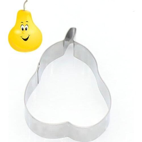 1Pcs Stainless Steel Cookie Cutter Mold Pear Apple Shape Fondant Baking Mold Decoration Tool Fondant Chocolate Dessert Cupcake