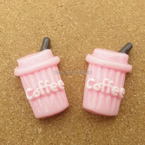 1pcs/lot Flat back resin simulation food pink coffee drink cup 27mm Cabochons Scrapbook for DIY phone case decoration C403-4