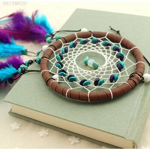 1Pc Crafts Retro Life Tree Colorful Feather Dream Catcher Wind Chimes Hanging Dreamcatcher Christmas Party Home Decoration