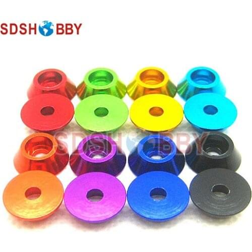 10PCS M2/M4 Aluminum Alloy Cone Cup Head Screw Gasket Washer (Multicolor)