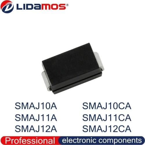 1800PCS TVS SMAJ10A AX SMAJ11A AZ SMAJ12A BE SMAJ10CA WX SMAJ11CA WZ SMAJ12CA XE DO-214AC SMA SMD Diode Triode High Quality