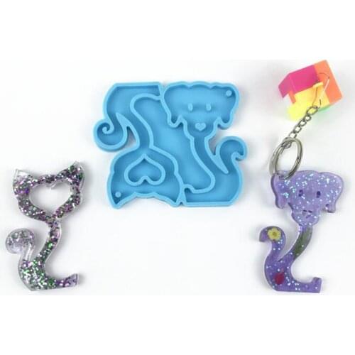 2021 New Transparent Silicone Mould Resin Decorative Craft DIY cat dog keychain pendant Mold epoxy resin molds for jewelry