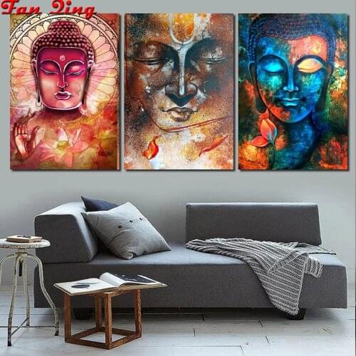 5D Diy Full Square Diamond Embroidery Mosaic Buddha Rhinestone Religion Portrait Diamond Painting Home Decor Gift