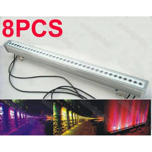 8pcs/lot IP65 Outdoor 36pcs 3W LED Wall Washer RGB 3in1 DMX512 Waterproof Stage Light lights projector uplight