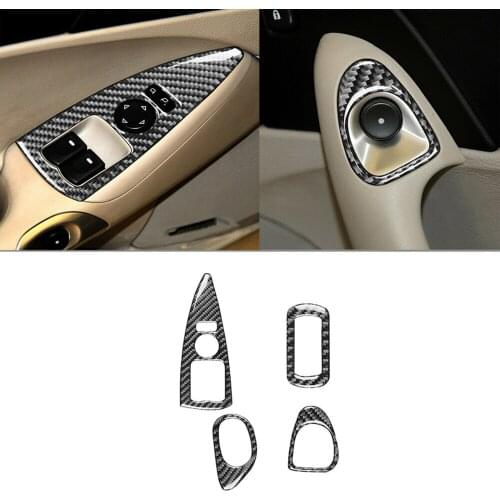 Artudatech Carbon Fiber Window Lift Switch Panel Cover Trim For Chevrolet Corvette C6 05-07 Car Accessories