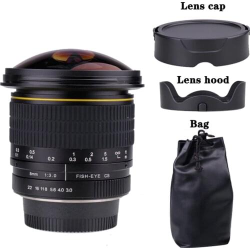 8mm F/3.0 Aspherical Circular Camera Lens Ultra Wide Fisheye Lens for Canon DSLR 550D 650D 750D 77D 80D 1100D Cameras