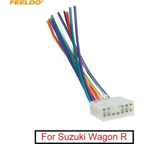 FEELDO Car Audio Radio 12pin Male Plug Connector Wire Harness Adapter For Suzuki Wagon R Audio CD Player Wiring