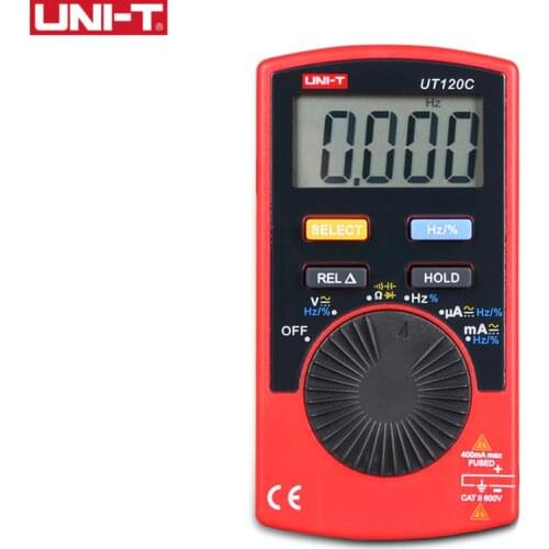 UNI-T UT120C Pocket Size Stype Digital Multimeter Auto Range Tester DC AC Voltage Diode Mini Electrical Meters LCD Display