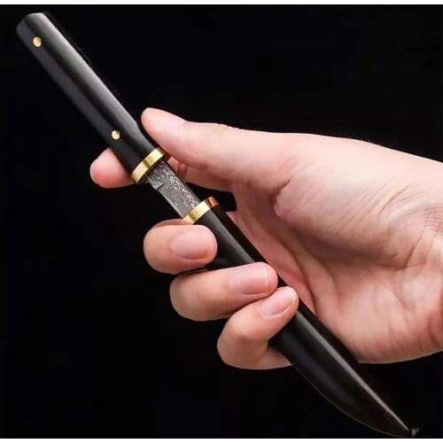 Damascus Outdoor Survival Knife Tactical Knife Japan Steel Black Handle Camping Hunting Hiking Collection Gift