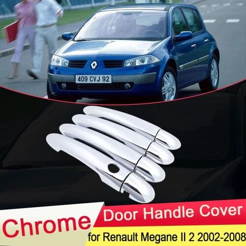 For Renault Megane II MK2 2002 2003 2004 2005 2006 2007 2008 Luxuriou Chrome Door Handle Cover Trim Set Car Styling Accessories