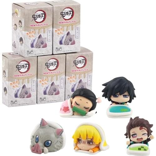 5pcs/set 3-4cm Demon Slayer Kimetsu no Yaiba Kamado Nezuko Kamado Tanjirou Agatsuma Zenitsu PVC Action Figure Toys Model Doll