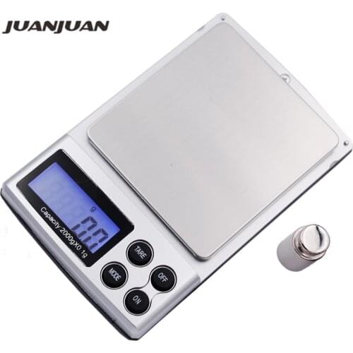 Hot sales 0.1g x 2000g Mini DIGITAL LCD Display with backlight SCALES Electronic POCKET 2kg Jewelry gram weight balance 20%Off